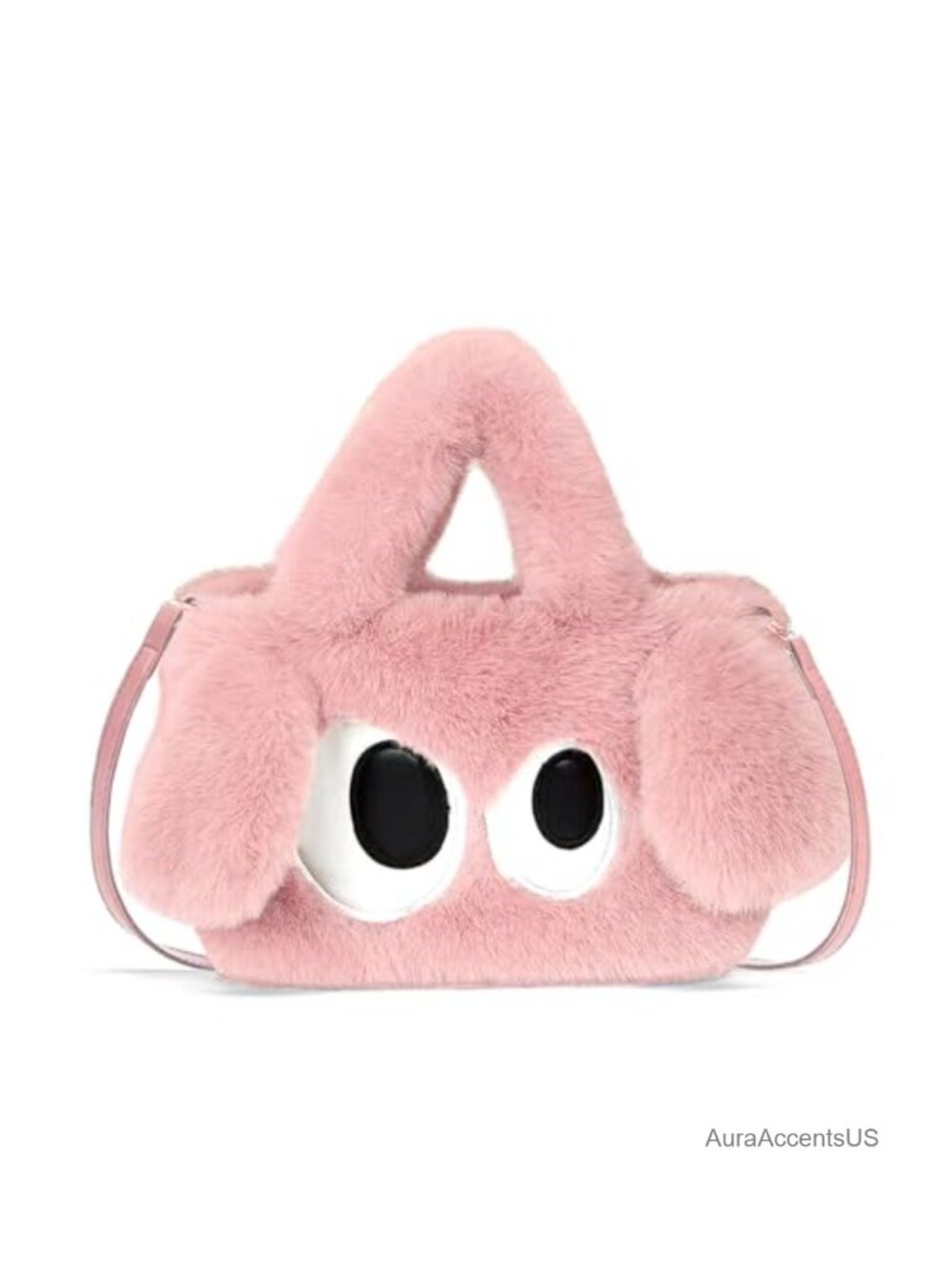 Plush Crossbody Bag Big Eyes Novelty Adjustable Strap Fluffy Handbag